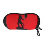 Red Sun Samurai Print Glasses Case