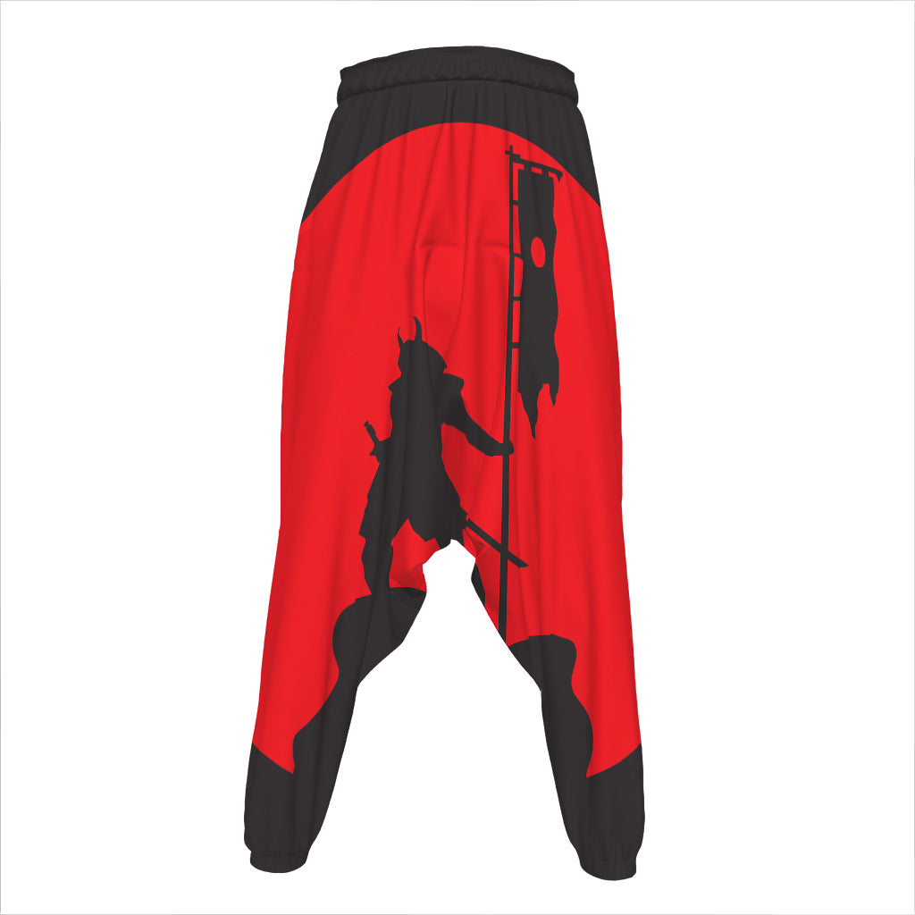 Red Sun Samurai Print Hammer Pants