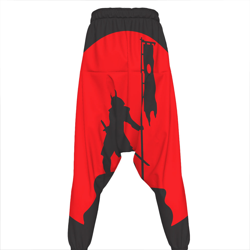Red Sun Samurai Print Hammer Pants