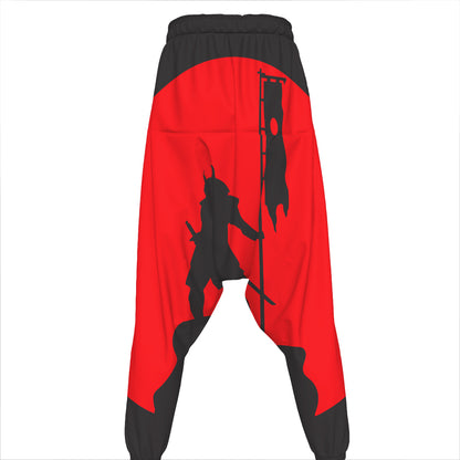 Red Sun Samurai Print Hammer Pants