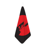 Red Sun Samurai Print Hand Towel