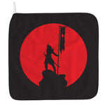 Red Sun Samurai Print Hand Towel
