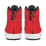 Red Sun Samurai Print High Top Leather Sneakers