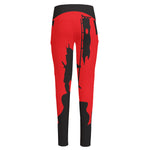 Red Sun Samurai Print High-Waisted Pocket Leggings