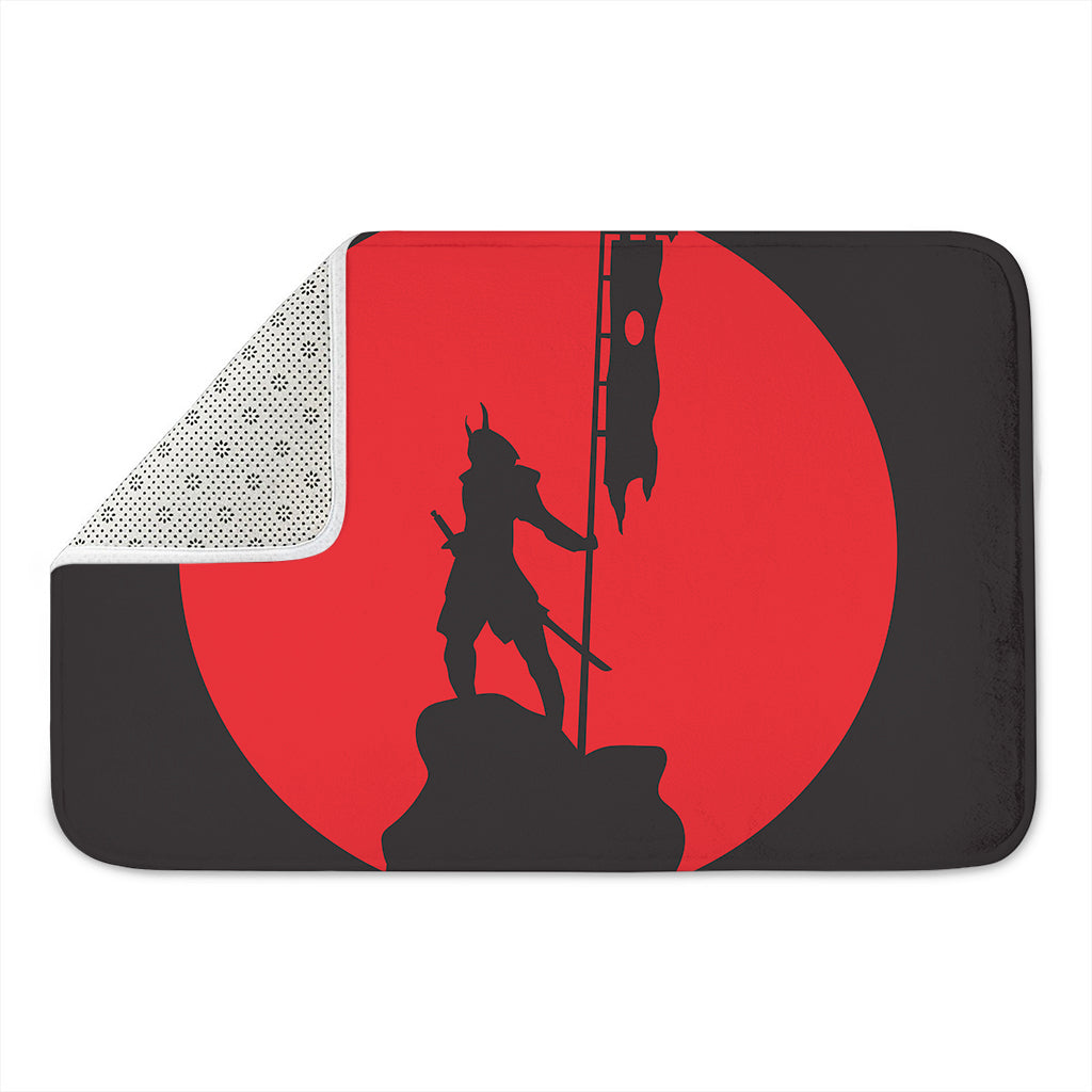 Red Sun Samurai Print Indoor Door Mat