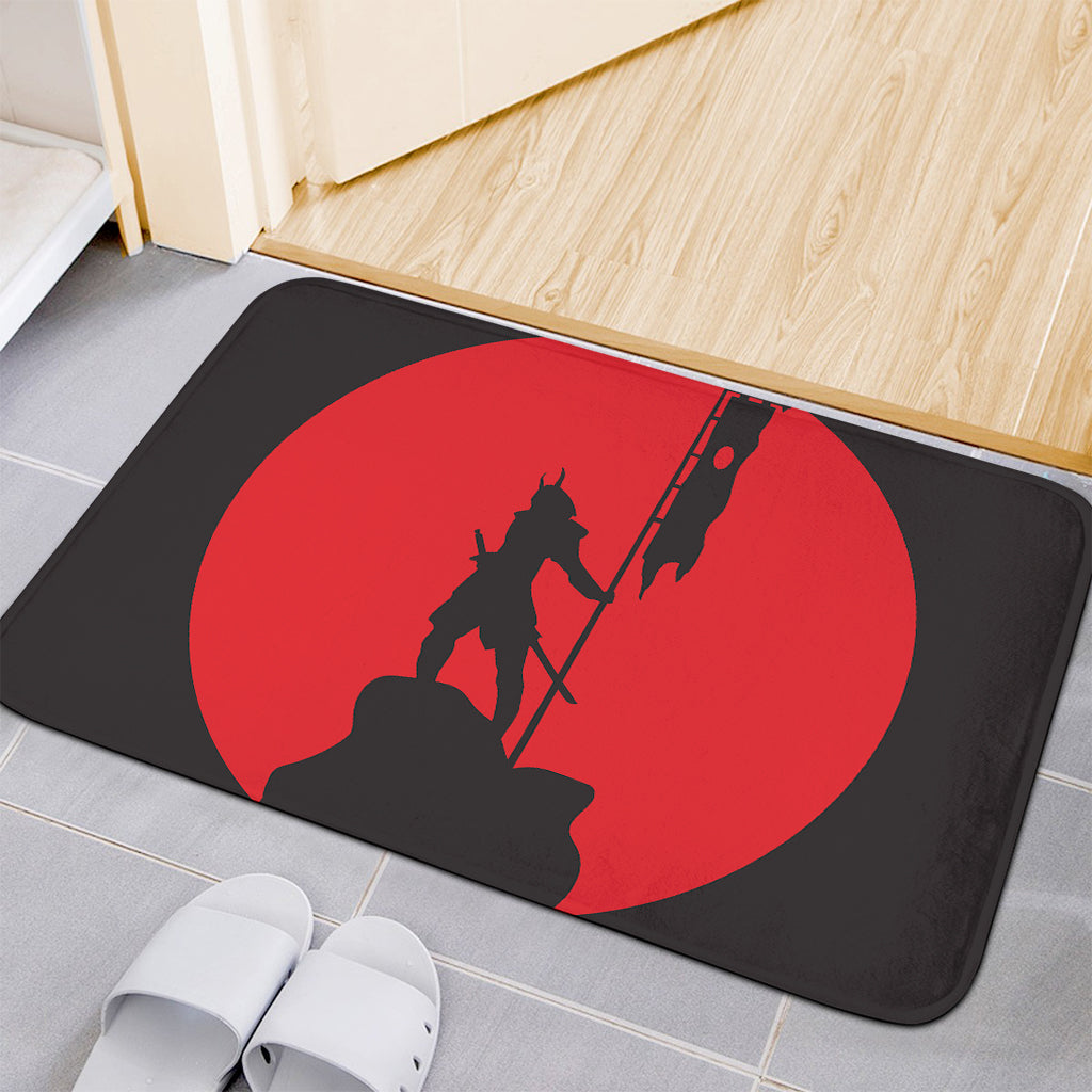 Red Sun Samurai Print Indoor Door Mat