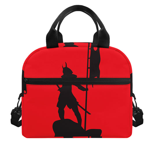 Red Sun Samurai Print Insulated Lunch Bag