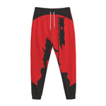 Red Sun Samurai Print Jogger Pants