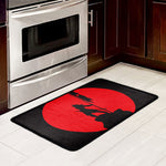 Red Sun Samurai Print Kitchen Mat