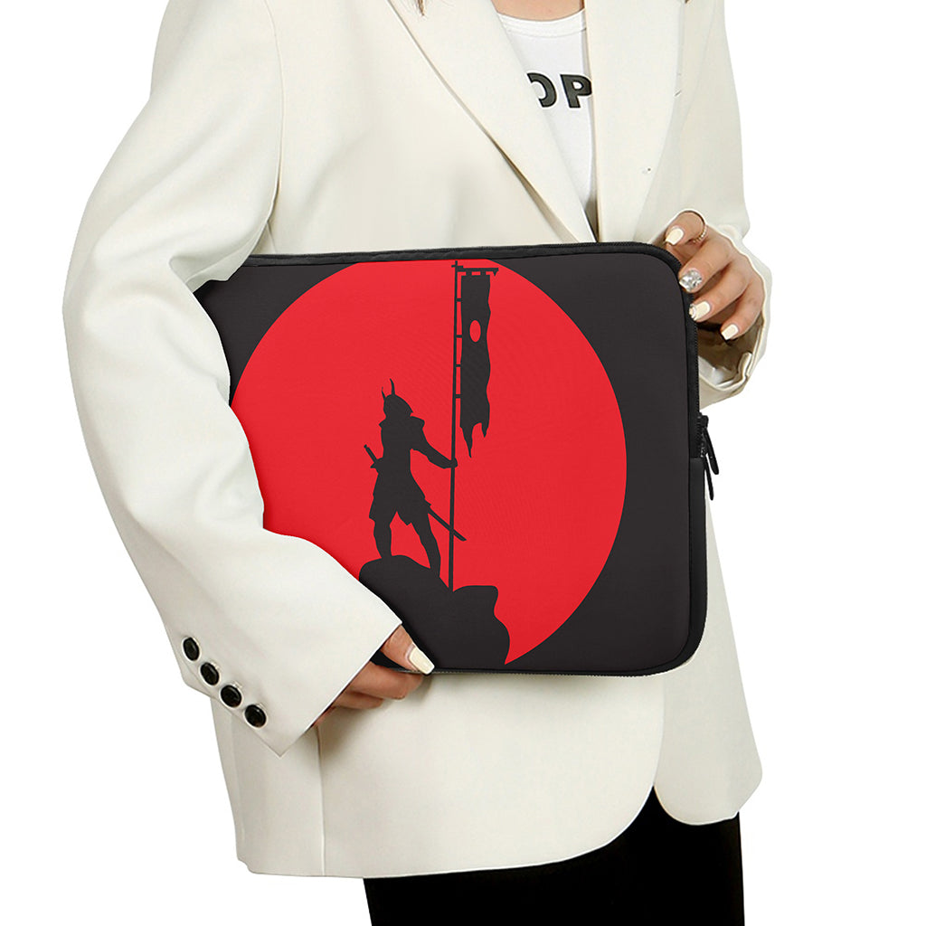 Red Sun Samurai Print Laptop Sleeve