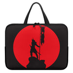 Red Sun Samurai Print Laptop Sleeve With Handle