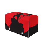 Red Sun Samurai Print Leather Tissue Box Cover