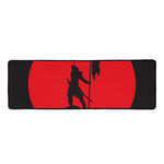 Red Sun Samurai Print Long Kitchen Mat