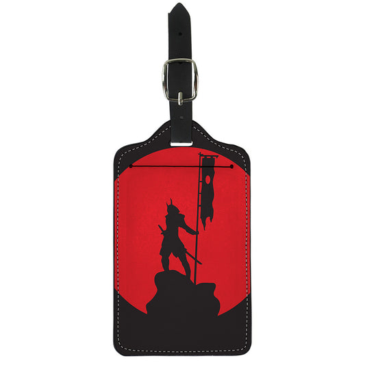 Red Sun Samurai Print Luggage Tag