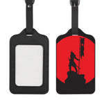 Red Sun Samurai Print Luggage Tag