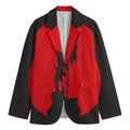 Red Sun Samurai Print Men's Blazer