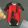 Red Sun Samurai Print Men's Bodysuit