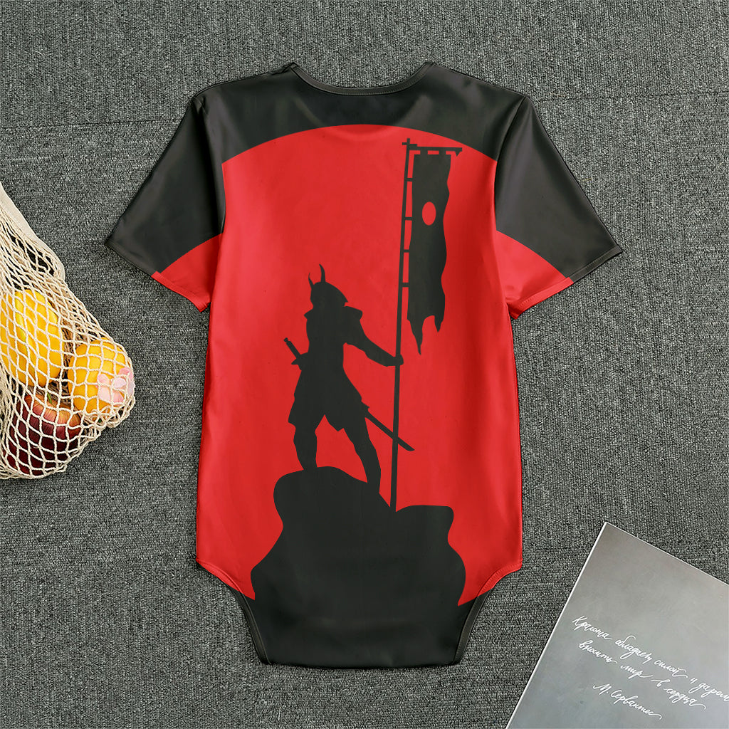 Red Sun Samurai Print Men's Bodysuit
