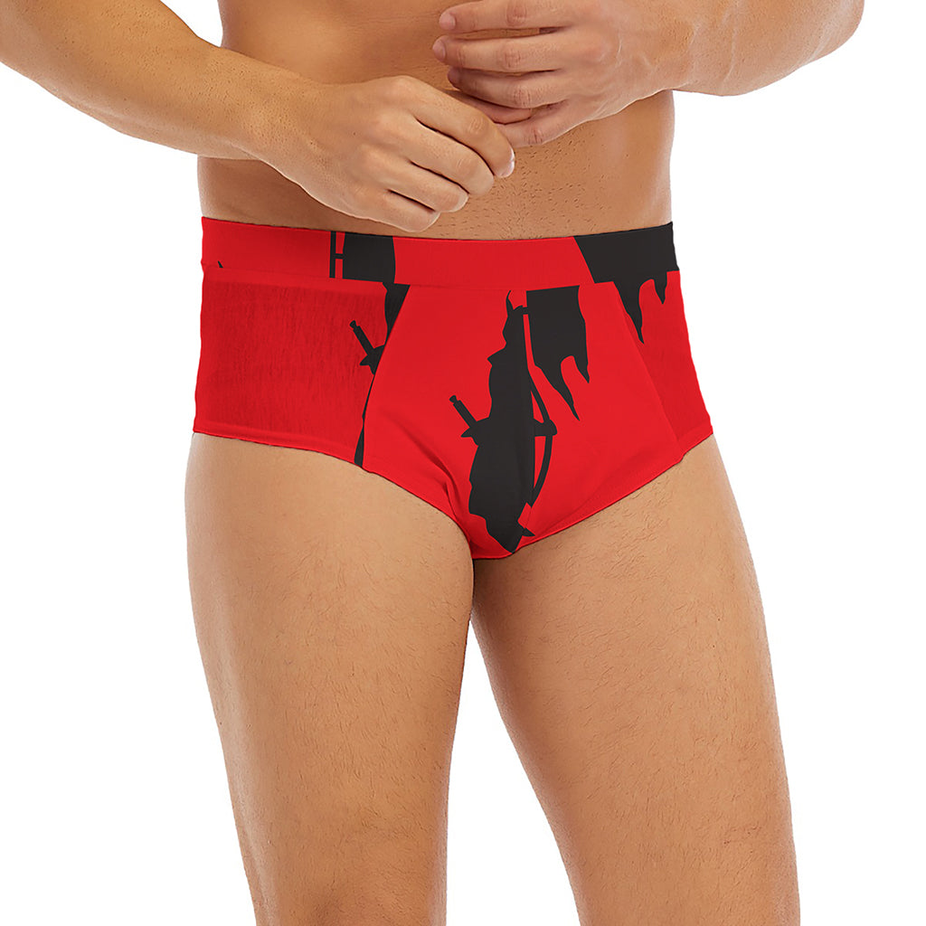 Red Sun Samurai Print Men's Briefs