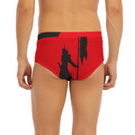 Red Sun Samurai Print Men's Briefs