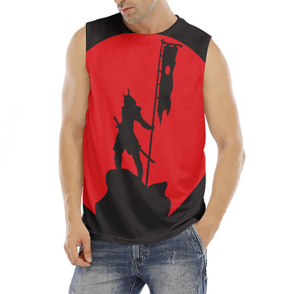 Red Sun Samurai Print Men's Fitness Tank Top
