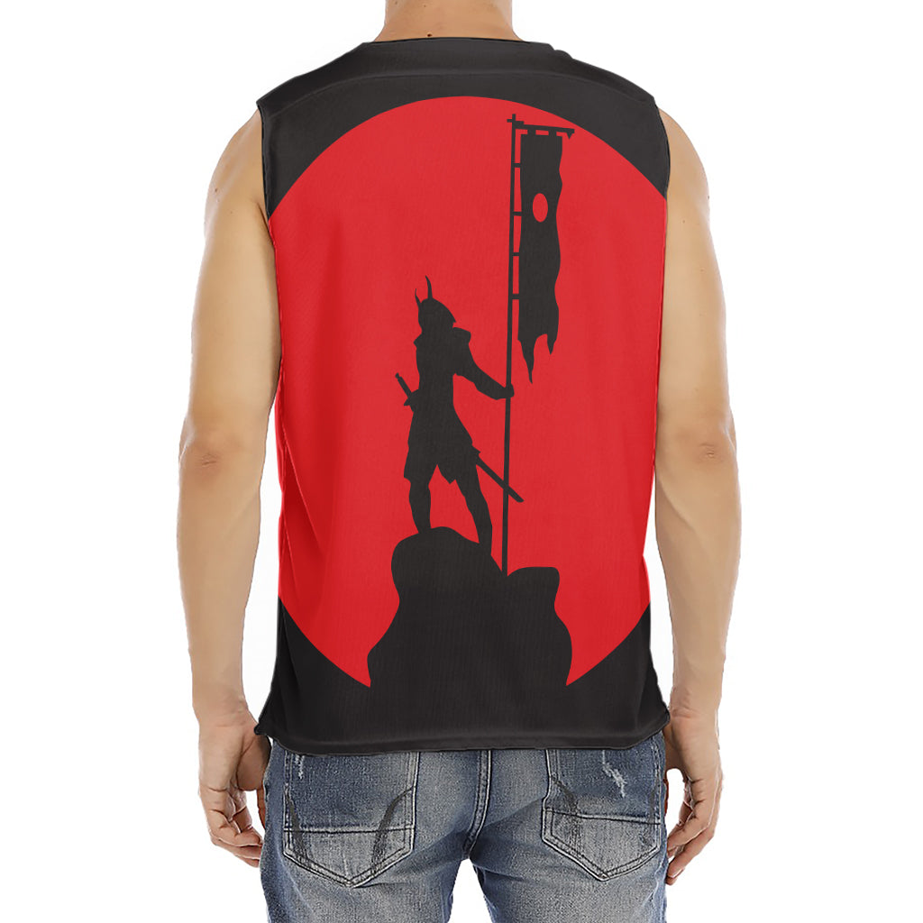 Red Sun Samurai Print Men's Fitness Tank Top