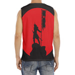 Red Sun Samurai Print Men's Fitness Tank Top