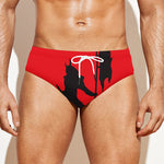 Red Sun Samurai Print Men's Swim Briefs