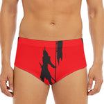 Red Sun Samurai Print Men's Triangle Swim Briefs