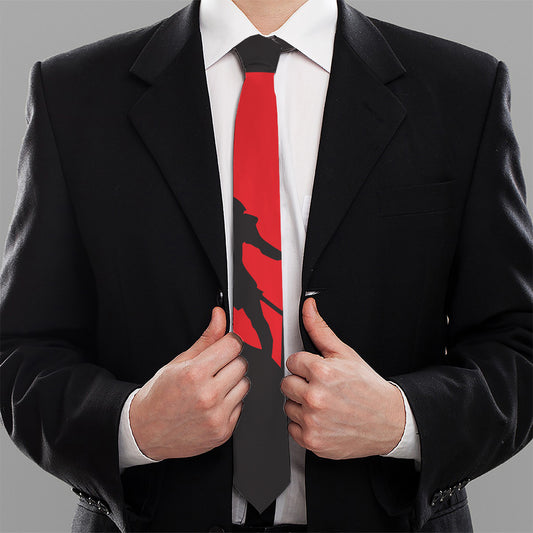 Red Sun Samurai Print Necktie