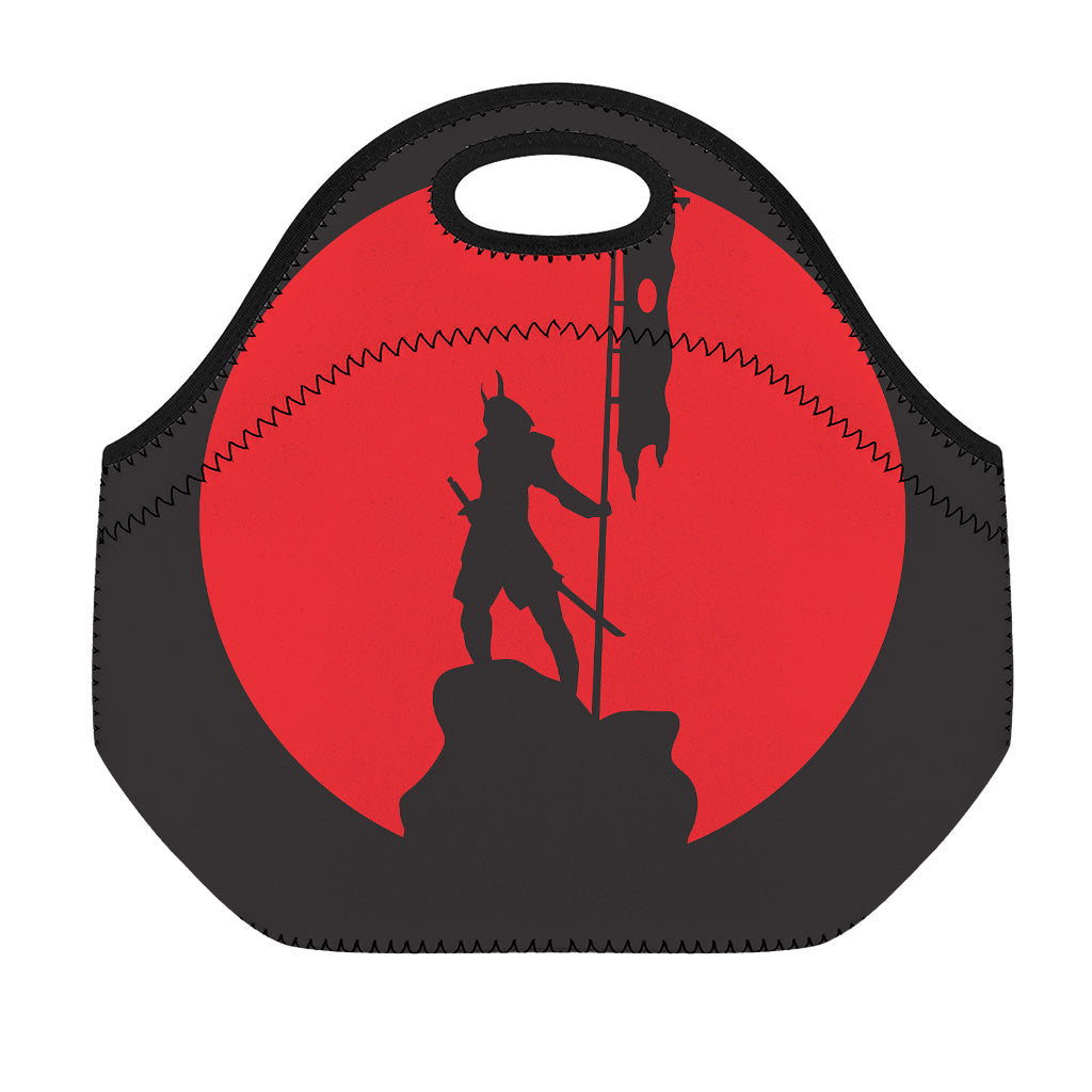 Red Sun Samurai Print Neoprene Lunch Bag