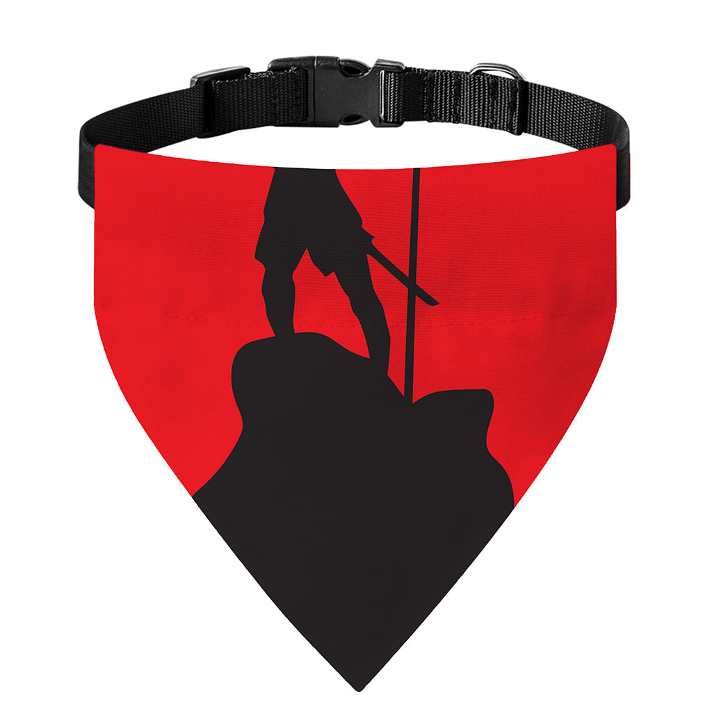 Red Sun Samurai Print Over The Collar Dog Bandana