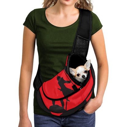 Red Sun Samurai Print Pet Sling Carrier