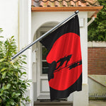 Red Sun Samurai Print Polyester Flag