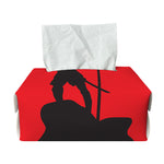 Red Sun Samurai Print Rectangle Tissue Box Cover