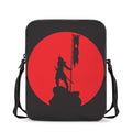 Red Sun Samurai Print Rectangular Crossbody Bag