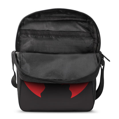 Red Sun Samurai Print Rectangular Crossbody Bag