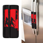 Red Sun Samurai Print Refrigerator Handle Covers