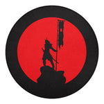 Red Sun Samurai Print Round Blanket