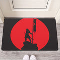 Red Sun Samurai Print Rubber Doormat