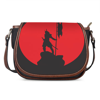Red Sun Samurai Print Saddle Bag