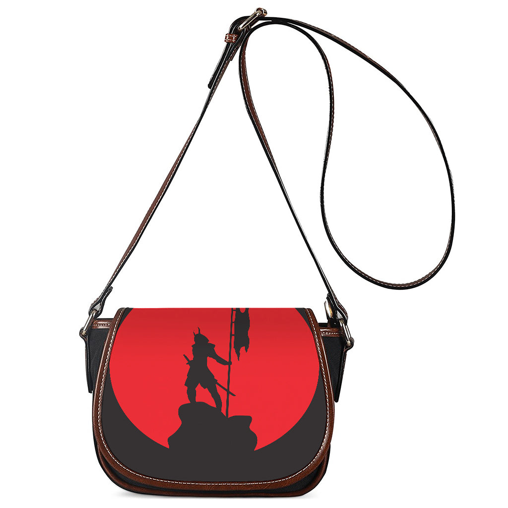 Red Sun Samurai Print Saddle Bag