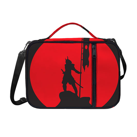 Red Sun Samurai Print Shoulder Strap Bible Bag