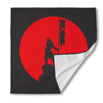 Red Sun Samurai Print Silk Bandana