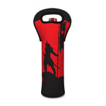Red Sun Samurai Print Single Neoprene Wine Tote