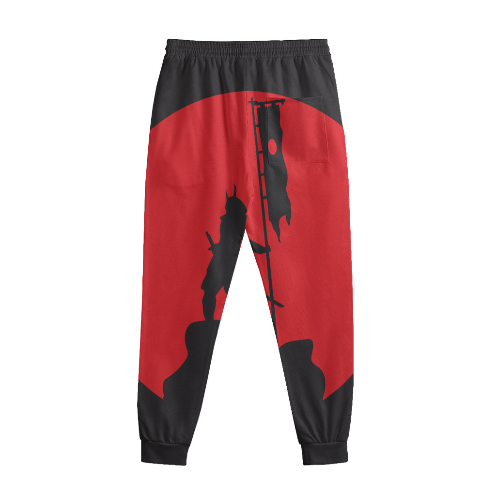 Red Sun Samurai Print Sweatpants
