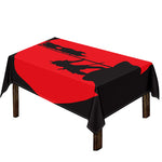 Red Sun Samurai Print Tablecloth