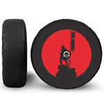 Red Sun Samurai Print Tire Cover With Camera Hole