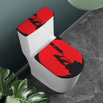 Red Sun Samurai Print Toilet Lid And Tank Cover Set