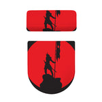 Red Sun Samurai Print Toilet Lid And Tank Cover Set